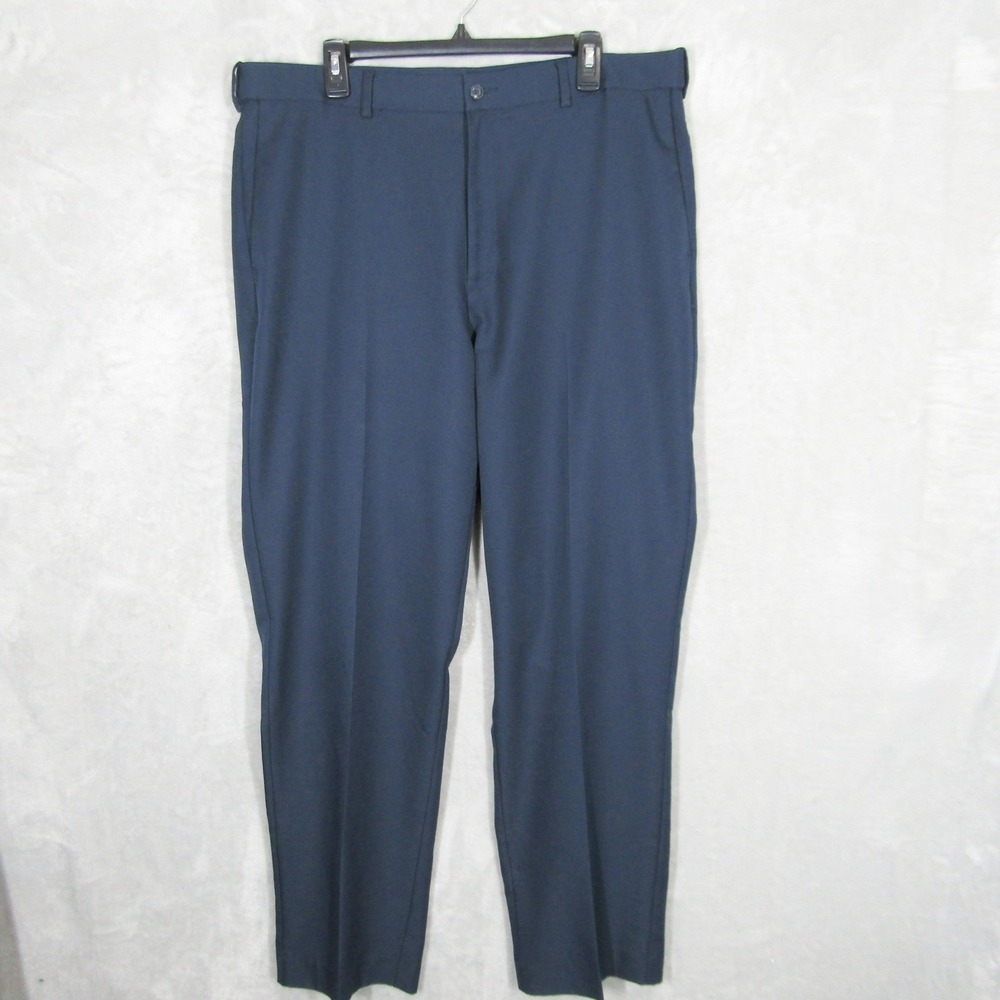PGA TOUR Mens Navy Blue Polyester Flat Front Dress Pants Size 38x32